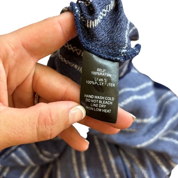 Lulus Sedona Navy Blue Print Dress A-Line Flowy Summer Women’s Small Cutout - Picture 15 of 15